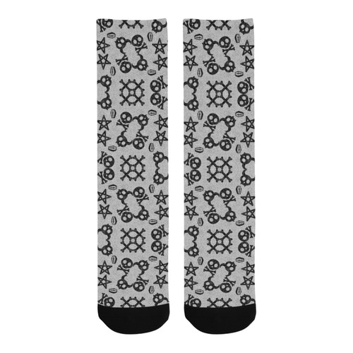 Skullie Stars Gothic Print Trouser Socks