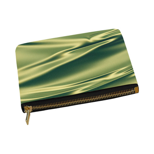 Green satin 3D texture Carry-All Pouch 12.5''x8.5''