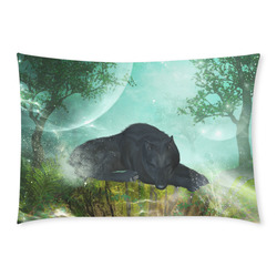 Sleeping wolf in the night Custom Rectangle Pillow Case 20x30 (One Side)