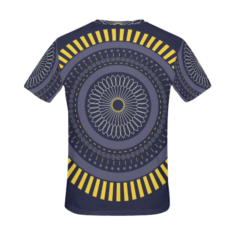 blue zen mandala circle All Over Print T-Shirt for Men (USA Size) (Model T40)