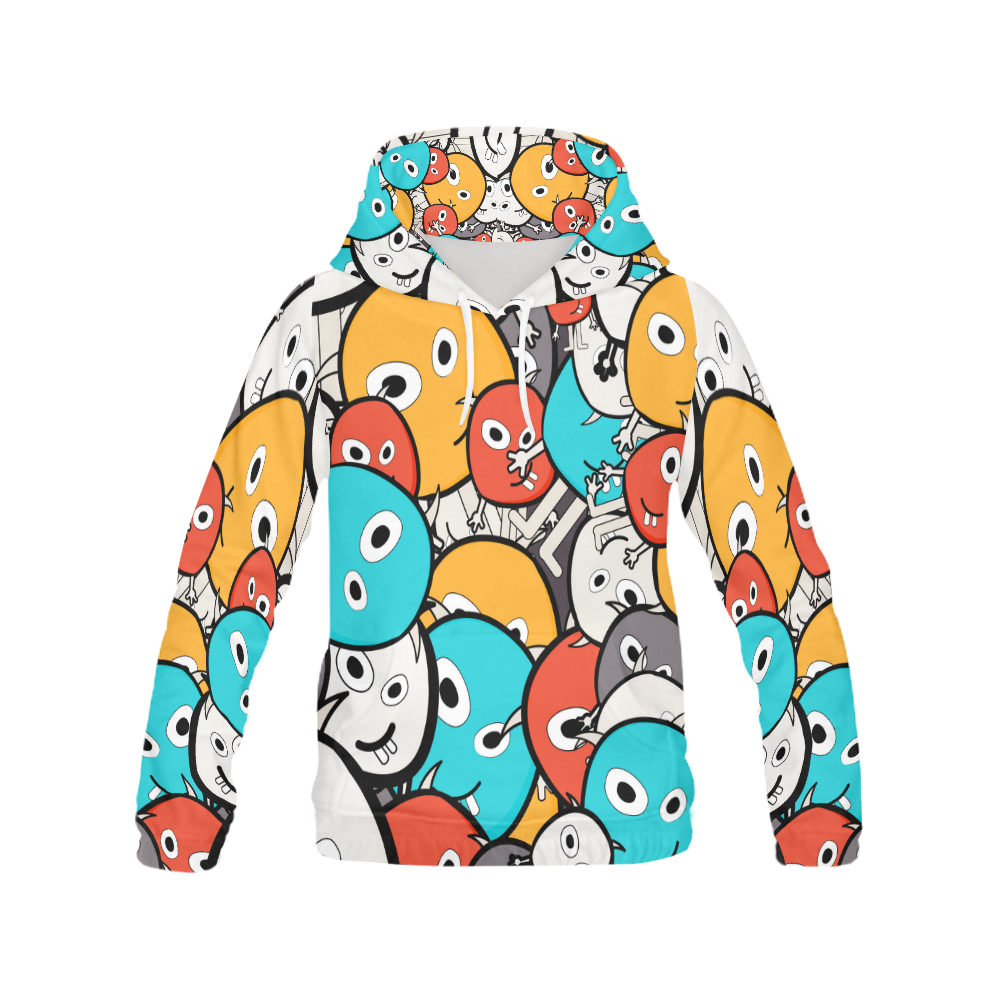 multicolor doodle monsters All Over Print Hoodie for Men (USA Size) (Model H13)