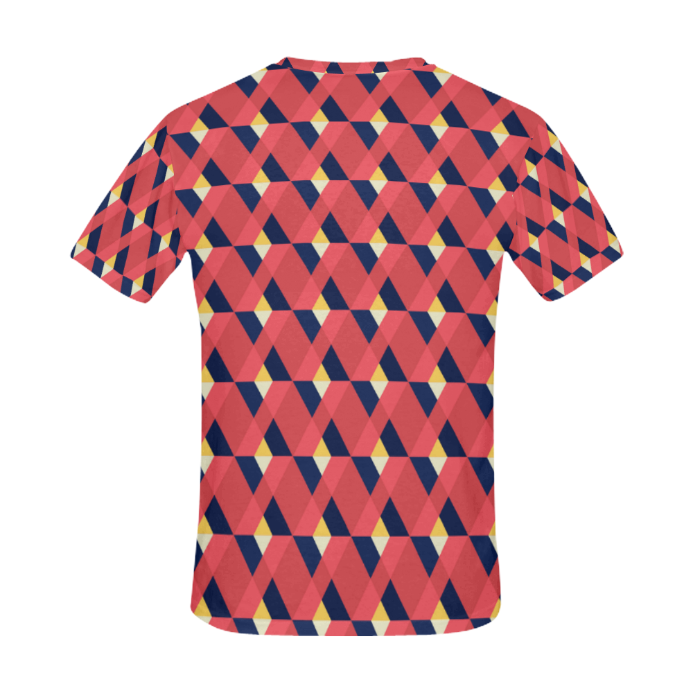red triangle tile ceramic All Over Print T-Shirt for Men (USA Size) (Model T40)