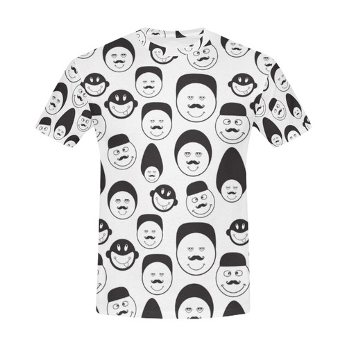 funny emotional faces All Over Print T-Shirt for Men (USA Size) (Model T40)