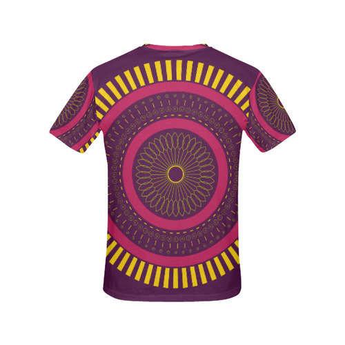 red zen mandala circle All Over Print T-Shirt for Women (USA Size) (Model T40)