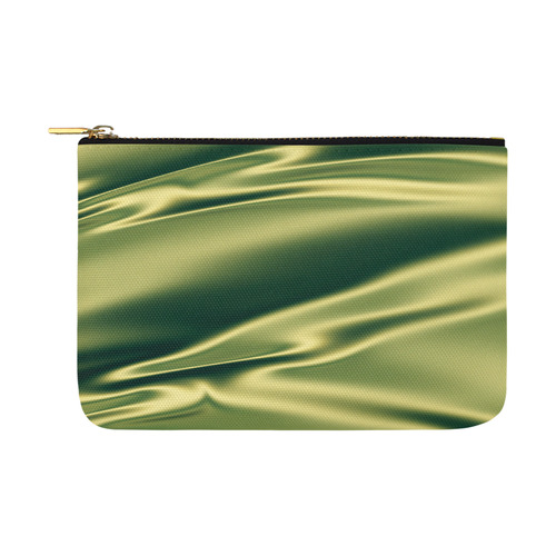 Green satin 3D texture Carry-All Pouch 12.5''x8.5''