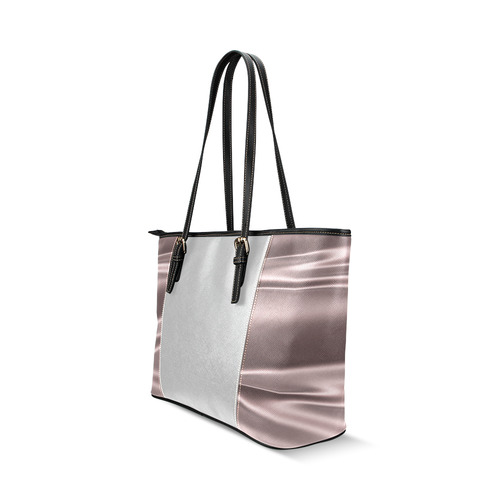 Lilac satin 3D texture Silver Center Version Leather Tote Bag/Small (Model 1640)