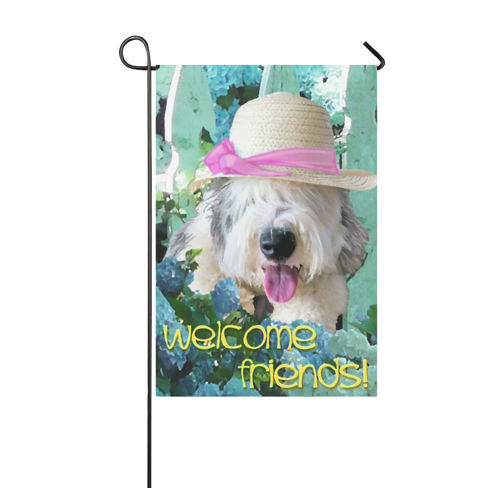 Hydrengia Garden OES Welcome Friends! Garden Flag 12‘’x18‘’（Without Flagpole）
