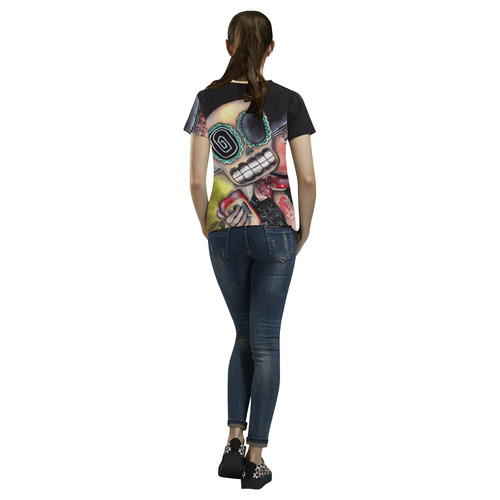 Martin Mariachi All Over Print T-Shirt for Women (USA Size) (Model T40)