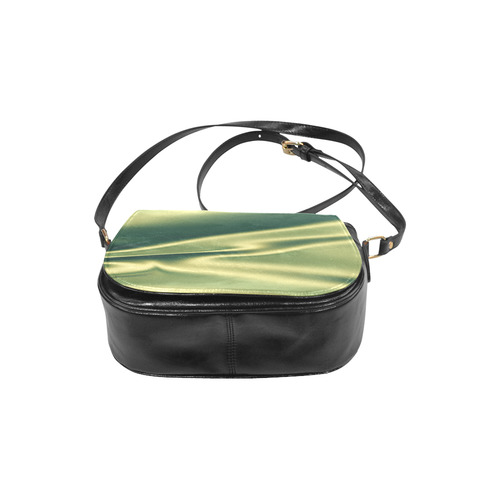 Green satin 3D texture Classic Saddle Bag/Small (Model 1648)