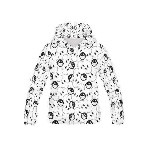 black and white funny monkeys All Over Print Hoodie for Kid (USA Size) (Model H13)