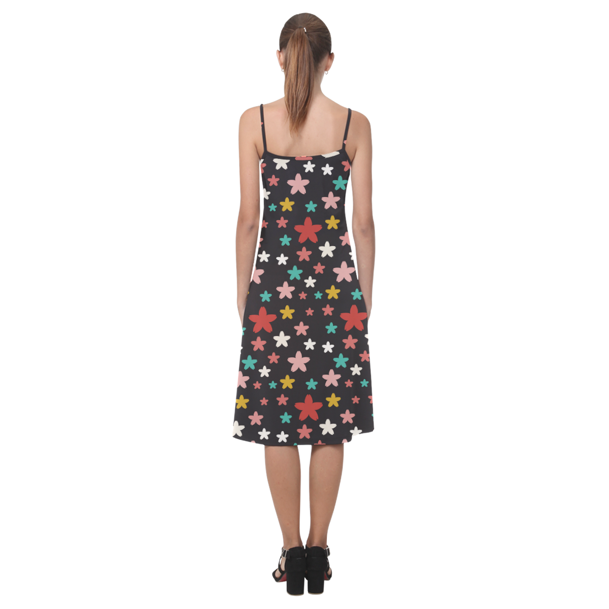 Symmetric Star Flowers Alcestis Slip Dress (Model D05)