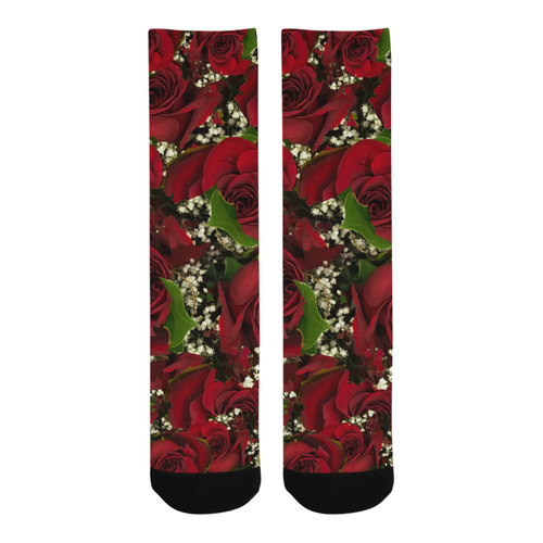 Carmine Roses Trouser Socks