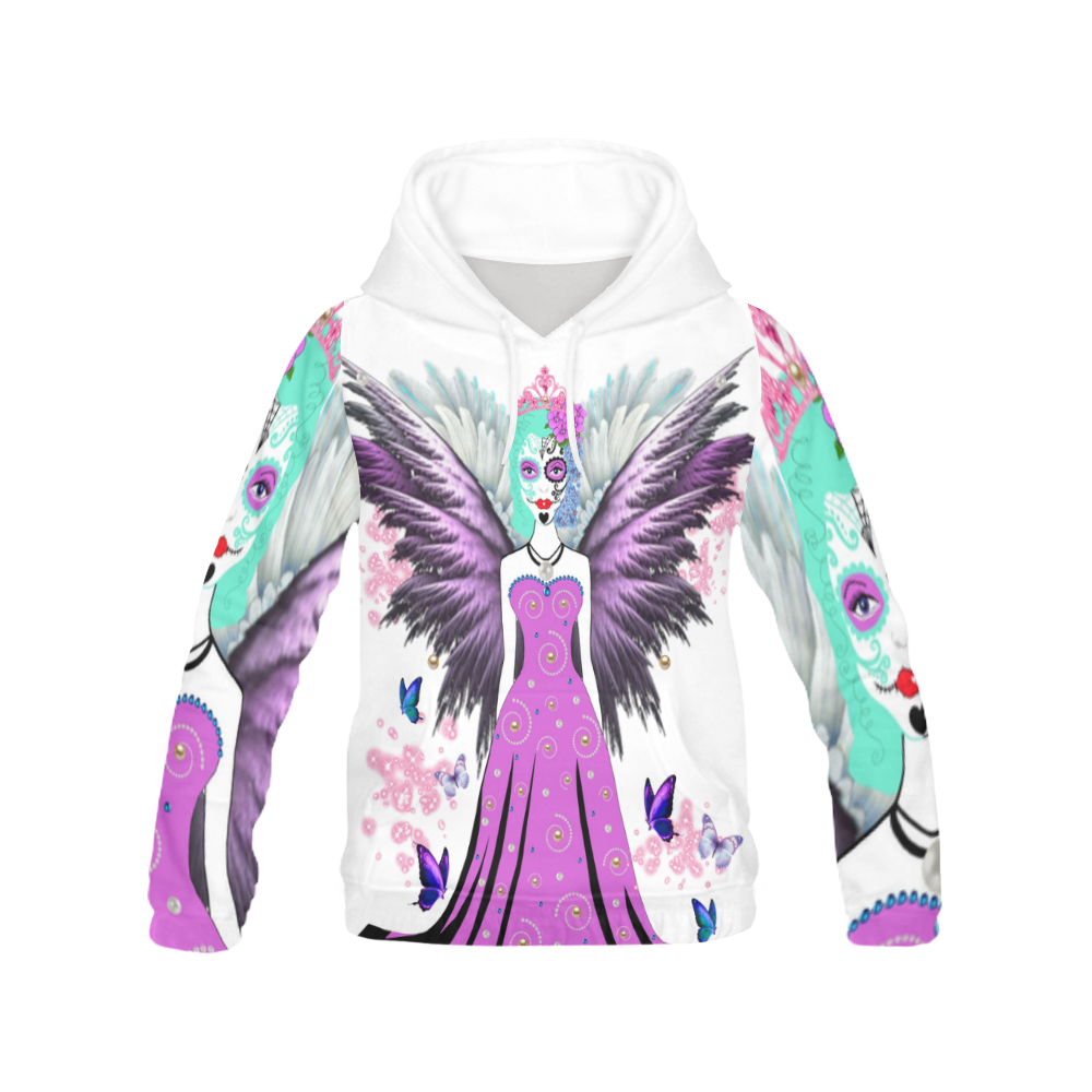 Fairy Sugarskull Queen Victoria All Over Print Hoodie for Women (USA Size) (Model H13)