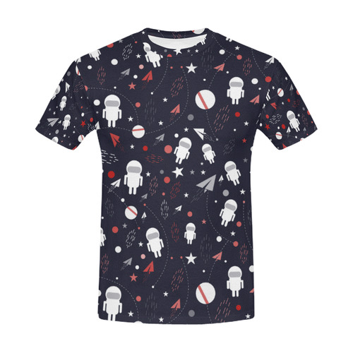 Astronaut Doodle All Over Print T-Shirt for Men (USA Size) (Model T40)