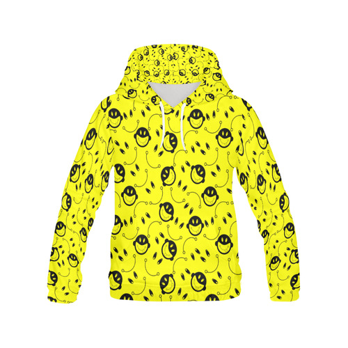 monkey tongue out on yellow All Over Print Hoodie for Men (USA Size) (Model H13)