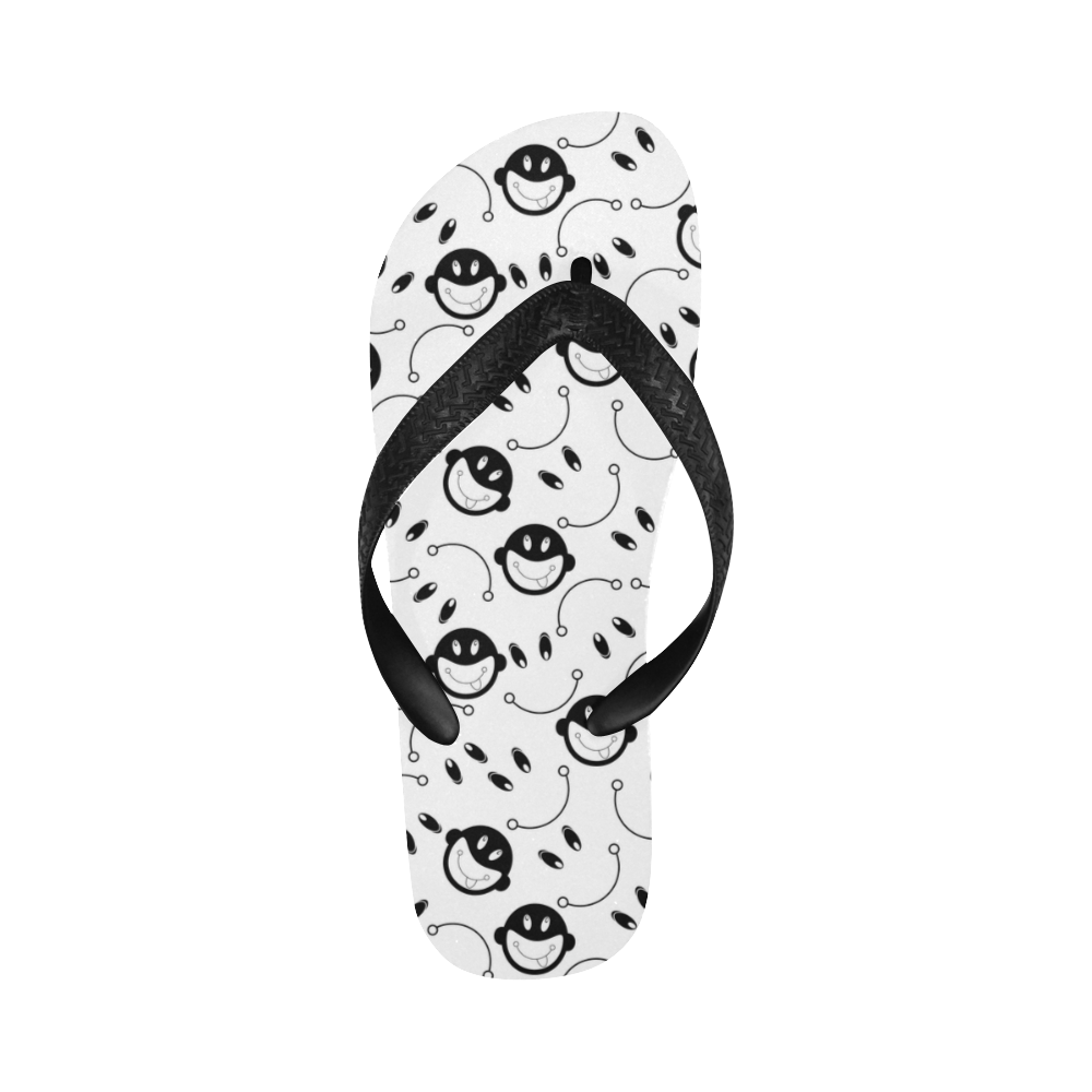 black and white funny monkeys Flip Flops for Men/Women (Model 040)