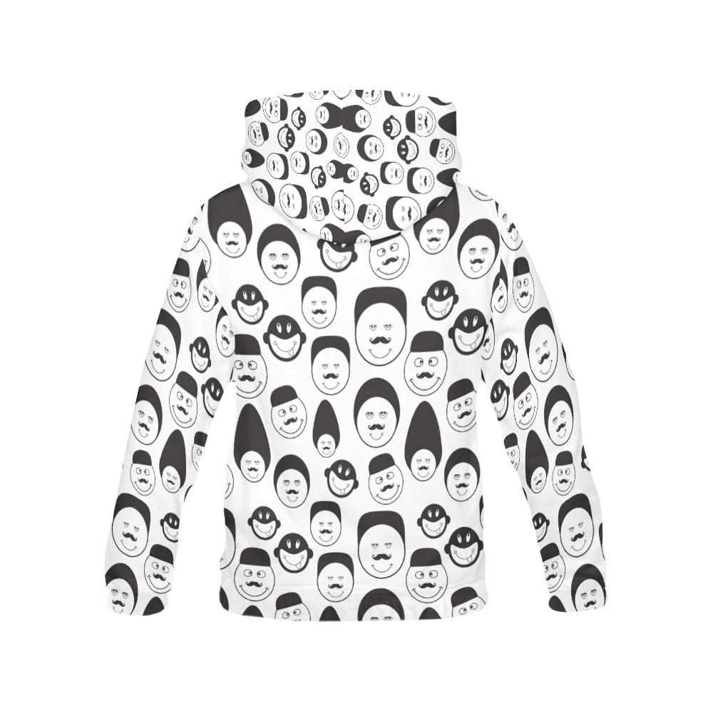 funny emotional faces All Over Print Hoodie for Women (USA Size) (Model H13)
