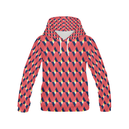 red triangle tile ceramic All Over Print Hoodie for Women (USA Size) (Model H13)