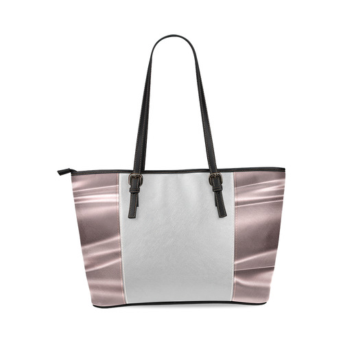 Lilac satin 3D texture Silver Center Version Leather Tote Bag/Small (Model 1640)