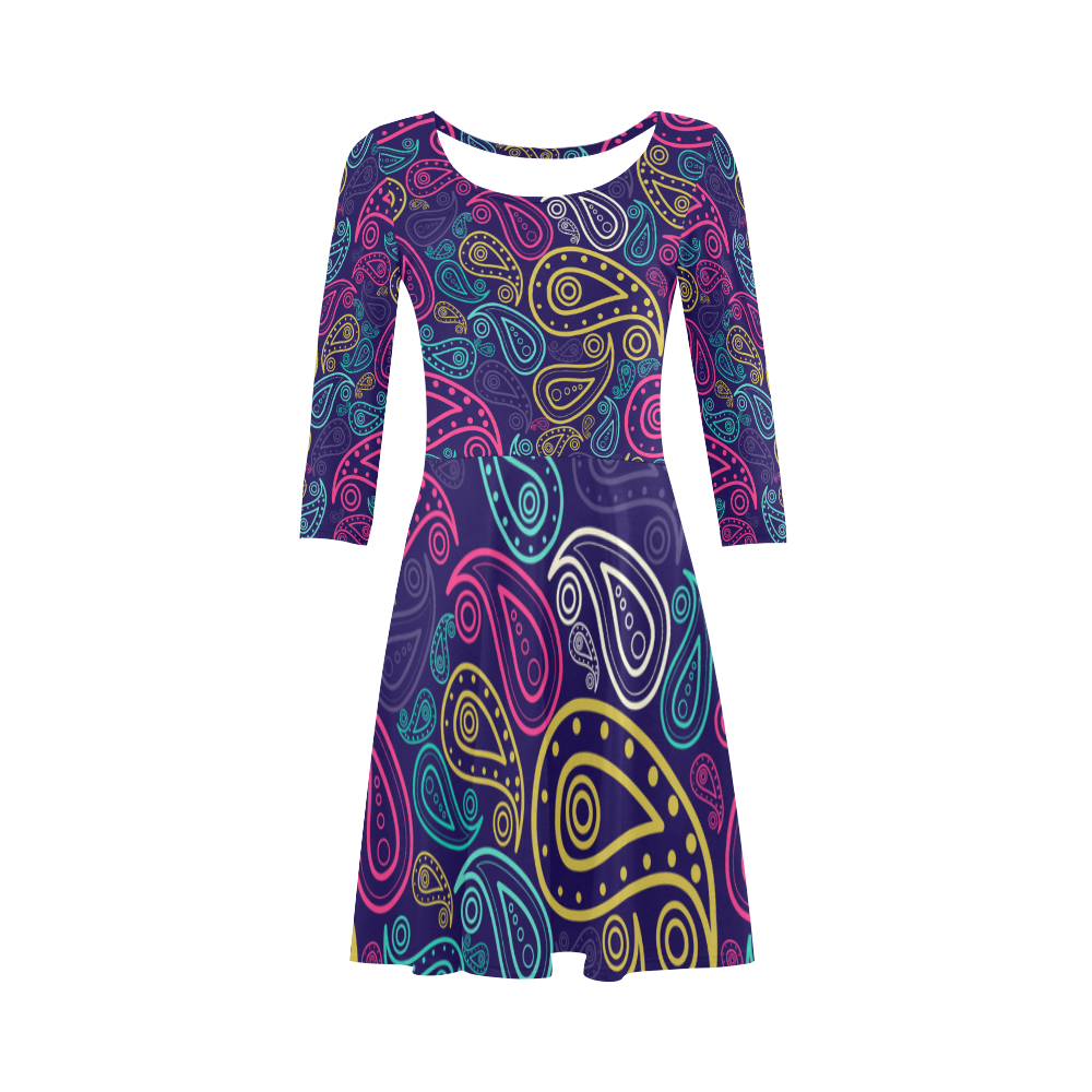 paisley 3/4 Sleeve Sundress (D23)