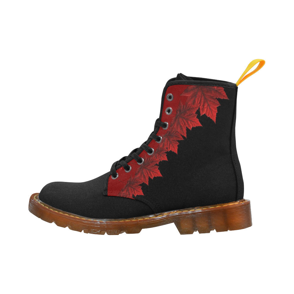Canada Maple Leaf Boots Black Martin Boots For Women Model 1203H