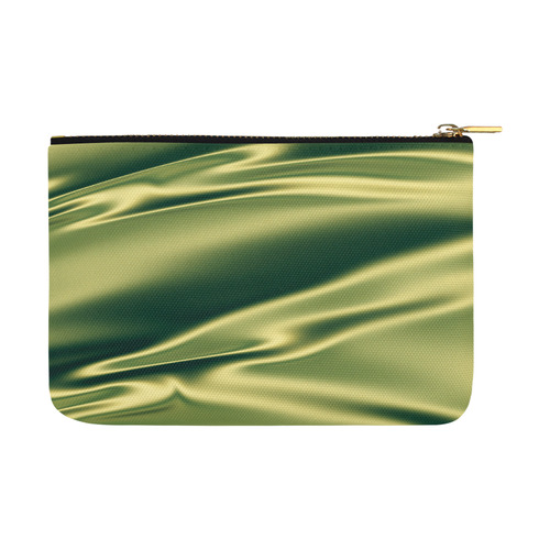 Green satin 3D texture Carry-All Pouch 12.5''x8.5''