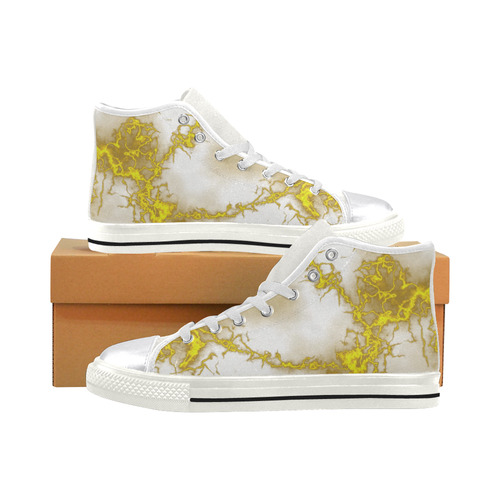 Fabulous marble surface 2B by FeelGood Women's Classic High Top Canvas Shoes (Model 017)