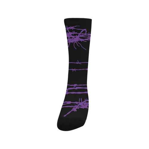 Purple Barbed Wire Goth Print Trouser Socks