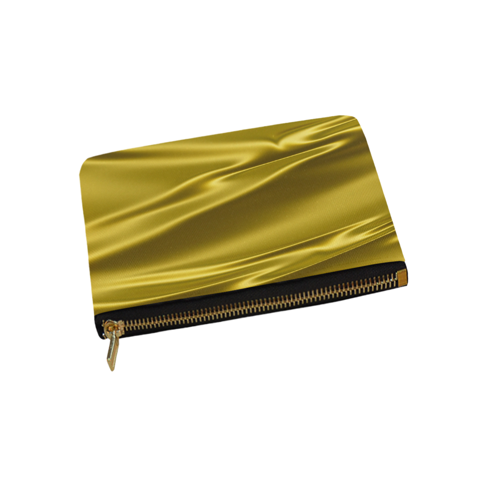 Gold satin 3D texture Carry-All Pouch 9.5''x6''