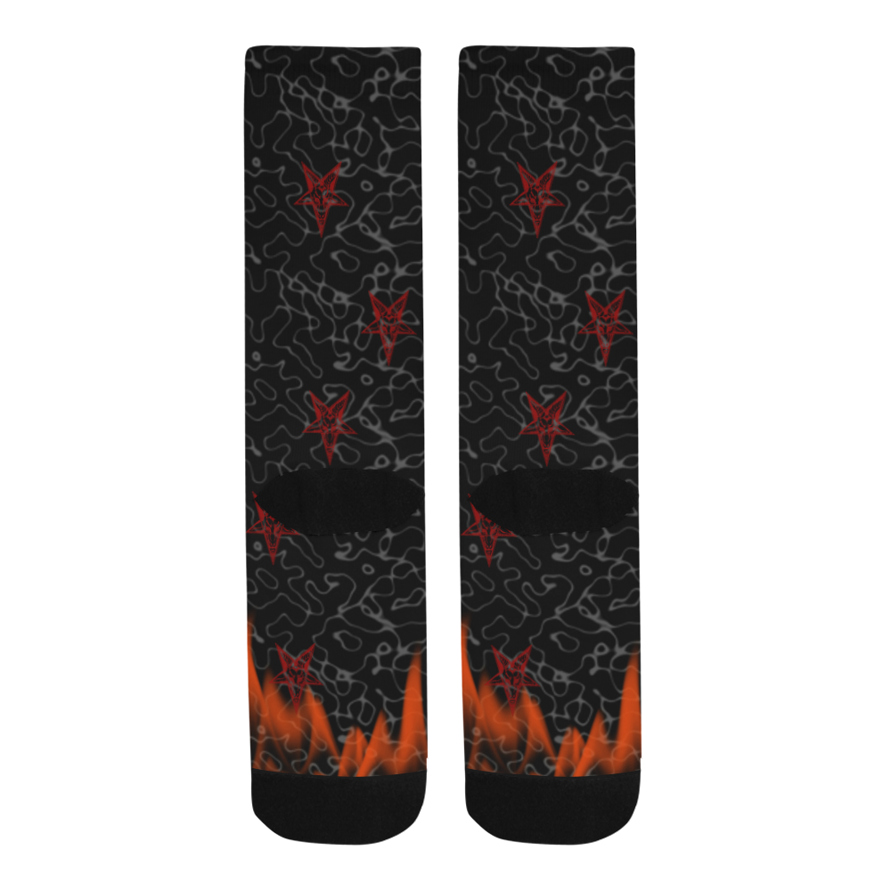 Baphomet in Flames Gothic Art Trouser Socks