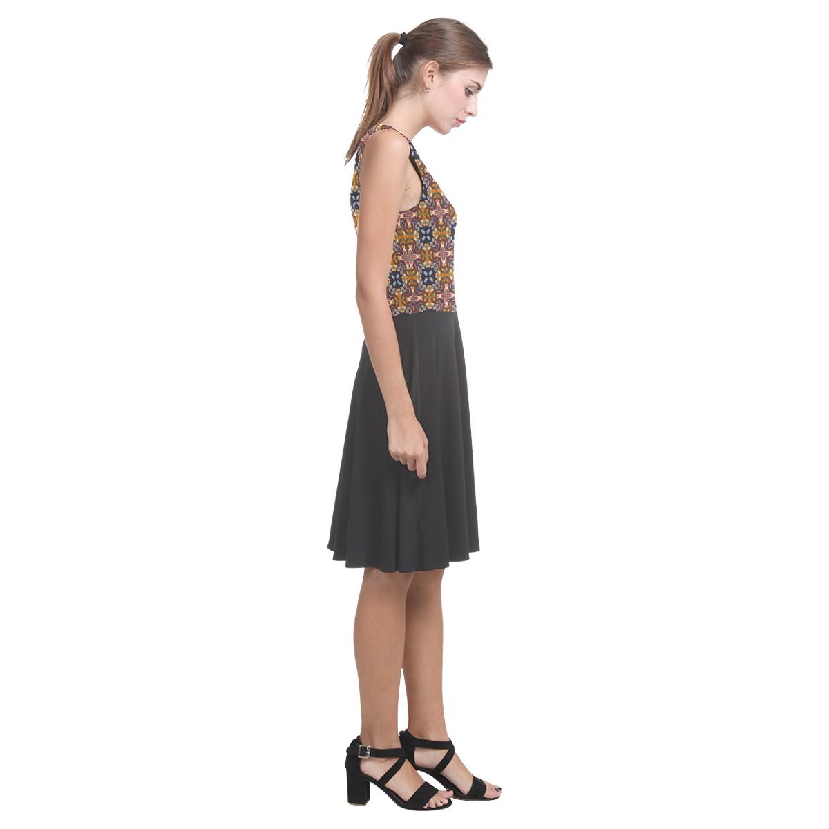 Topaz and Gray Atalanta Casual Sundress(Model D04)