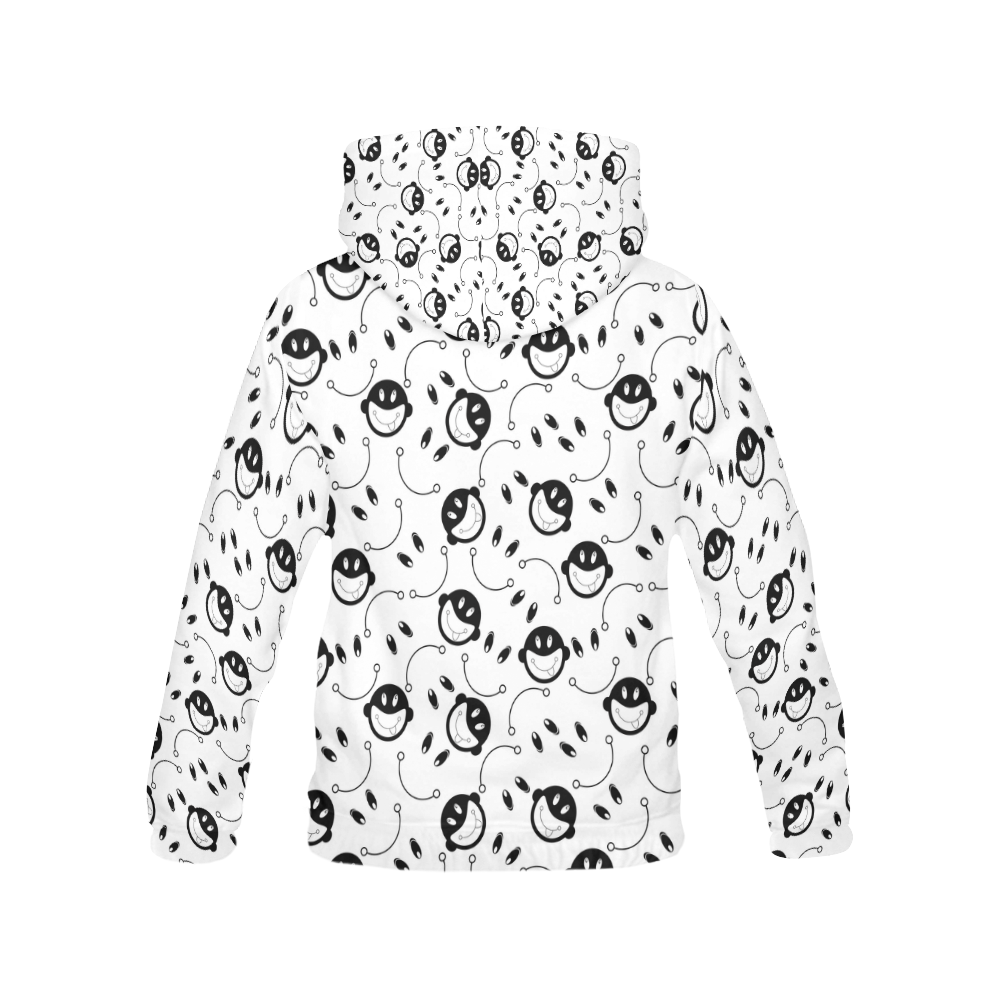 black and white funny monkeys All Over Print Hoodie for Men (USA Size) (Model H13)