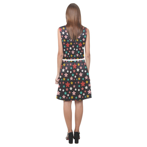 Symmetric Star Flowers Eos Women's Sleeveless Dress (Model D01)