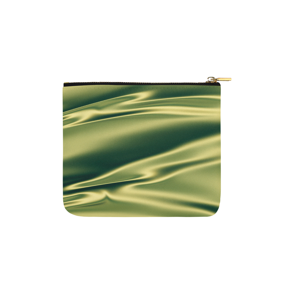 Green satin 3D texture Carry-All Pouch 6''x5''