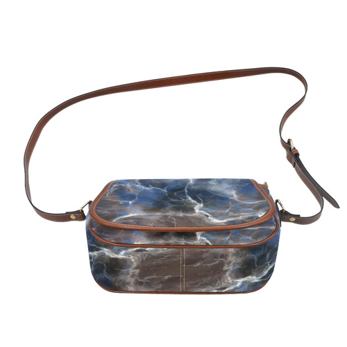 Fabulous marble surface A by FeelGood Saddle Bag/Small (Model 1649) Full Customization