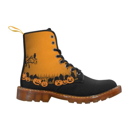 Trick or Treat in the Graveyard Boots Orange Martin Boots For Women Model 1203H