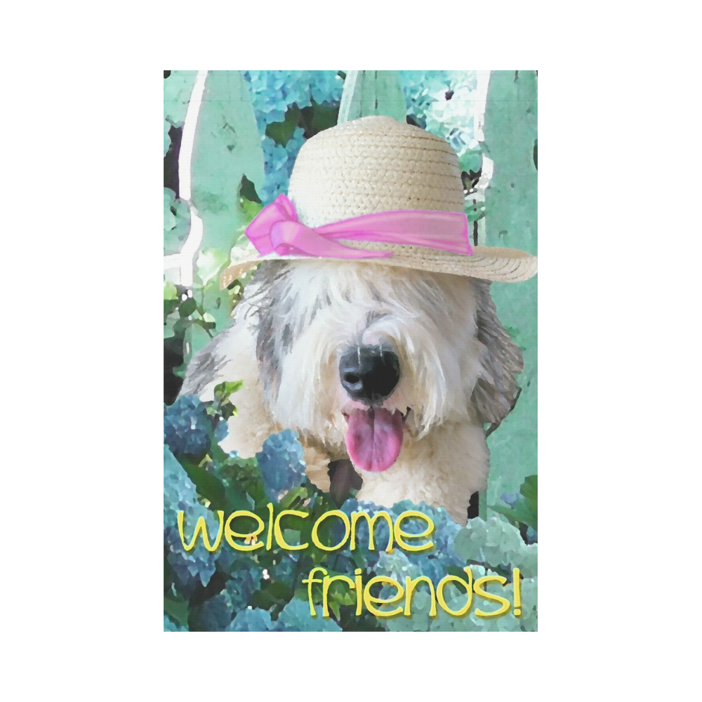 Hydrengia Garden OES Welcome Friends! Garden Flag 12‘’x18‘’（Without Flagpole）