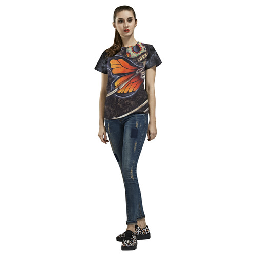 Reaching Up All Over Print T-Shirt for Women (USA Size) (Model T40)