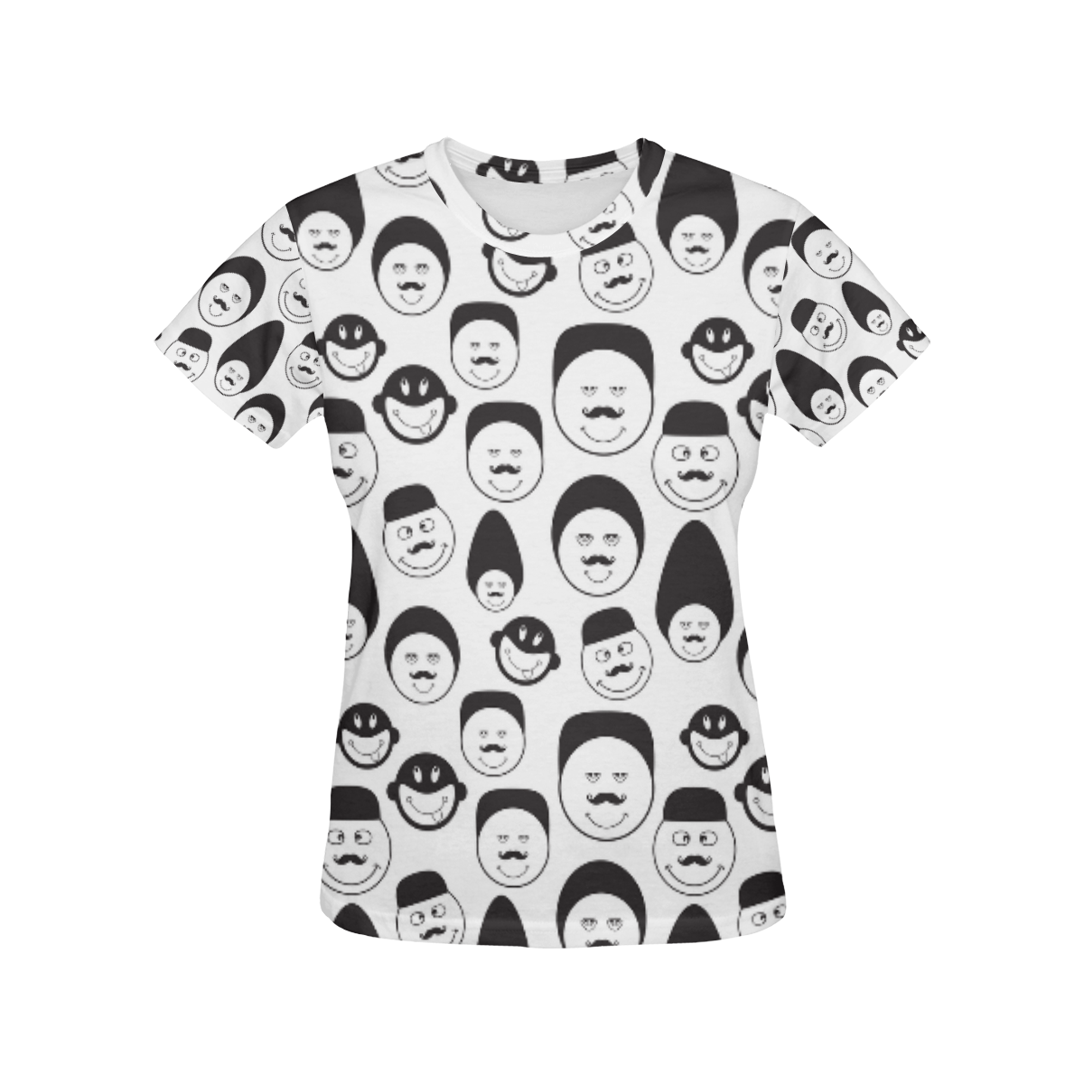 funny emotional faces All Over Print T-Shirt for Women (USA Size) (Model T40)