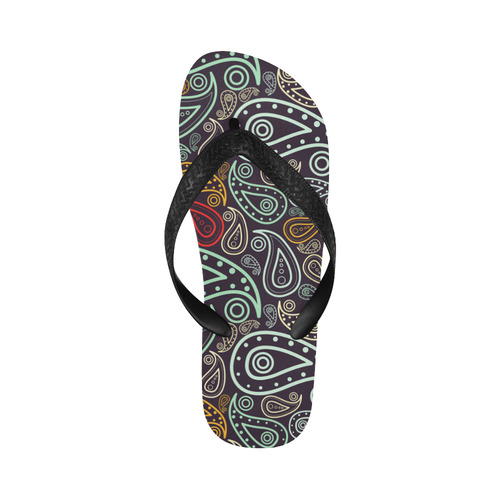 colorful paisley Flip Flops for Men/Women (Model 040)