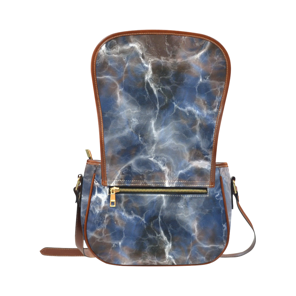 Fabulous marble surface A by FeelGood Saddle Bag/Small (Model 1649) Full Customization