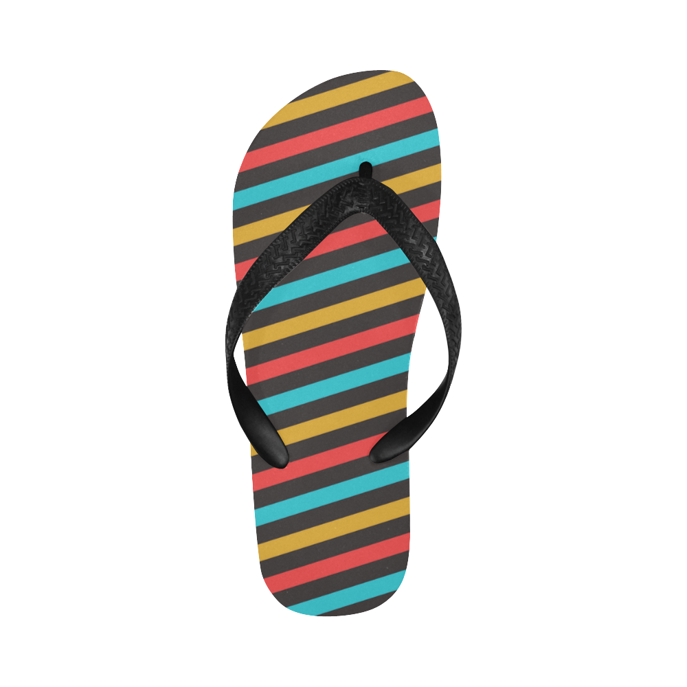 retro stripe Flip Flops for Men/Women (Model 040)