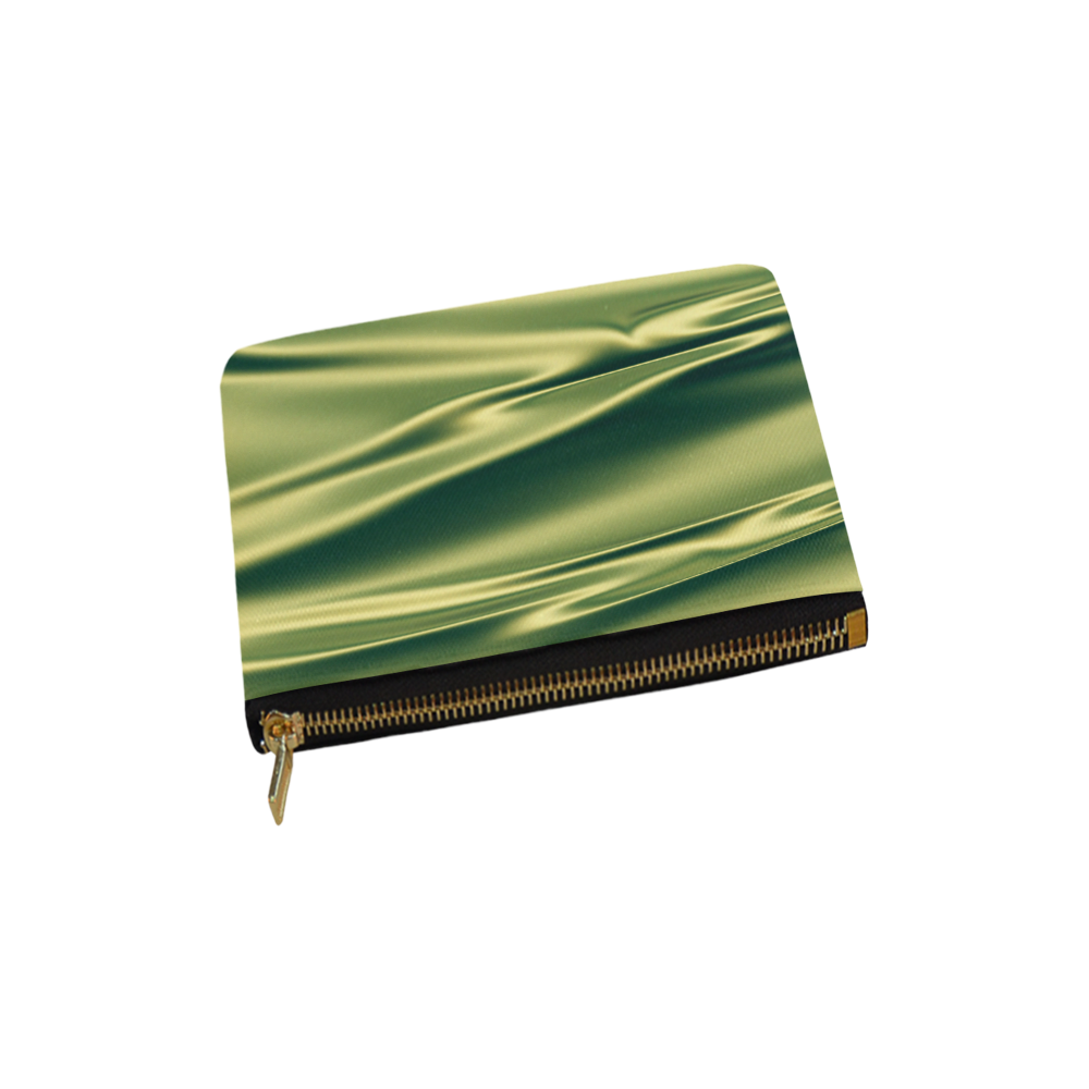 Green satin 3D texture Carry-All Pouch 6''x5''