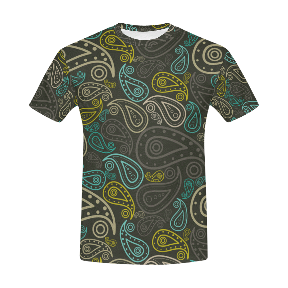 paisley art All Over Print T-Shirt for Men (USA Size) (Model T40)