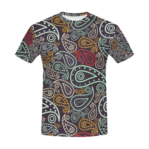 colorful paisley All Over Print T-Shirt for Men (USA Size) (Model T40)