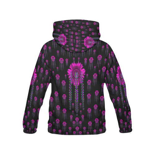 Jungle Flowers All Over Print Hoodie for Women (USA Size) (Model H13)