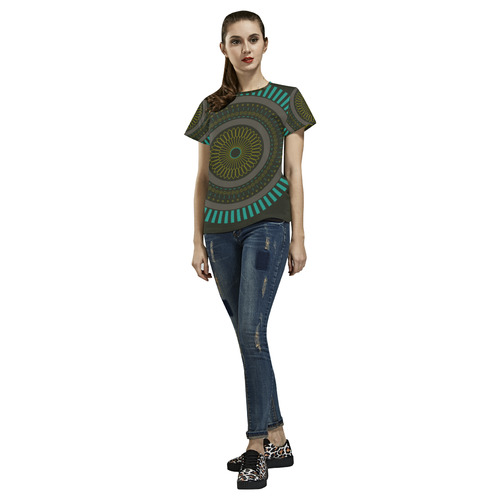 circle zen mandalas All Over Print T-Shirt for Women (USA Size) (Model T40)