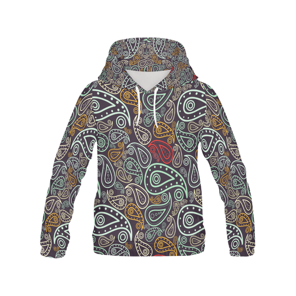 colorful paisley All Over Print Hoodie for Women (USA Size) (Model H13)
