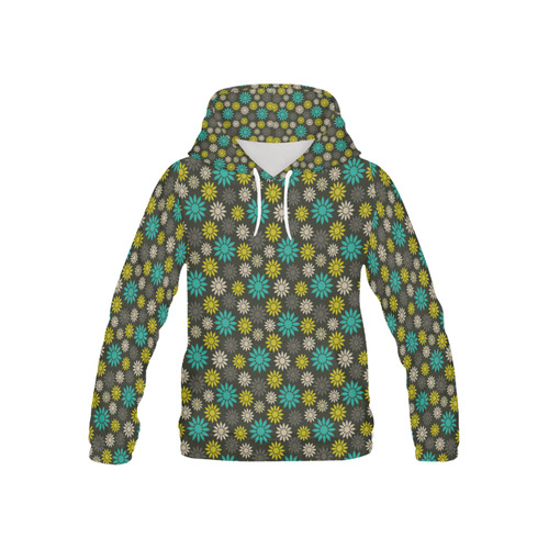 Symbolic Camomiles Floral All Over Print Hoodie for Kid (USA Size) (Model H13)