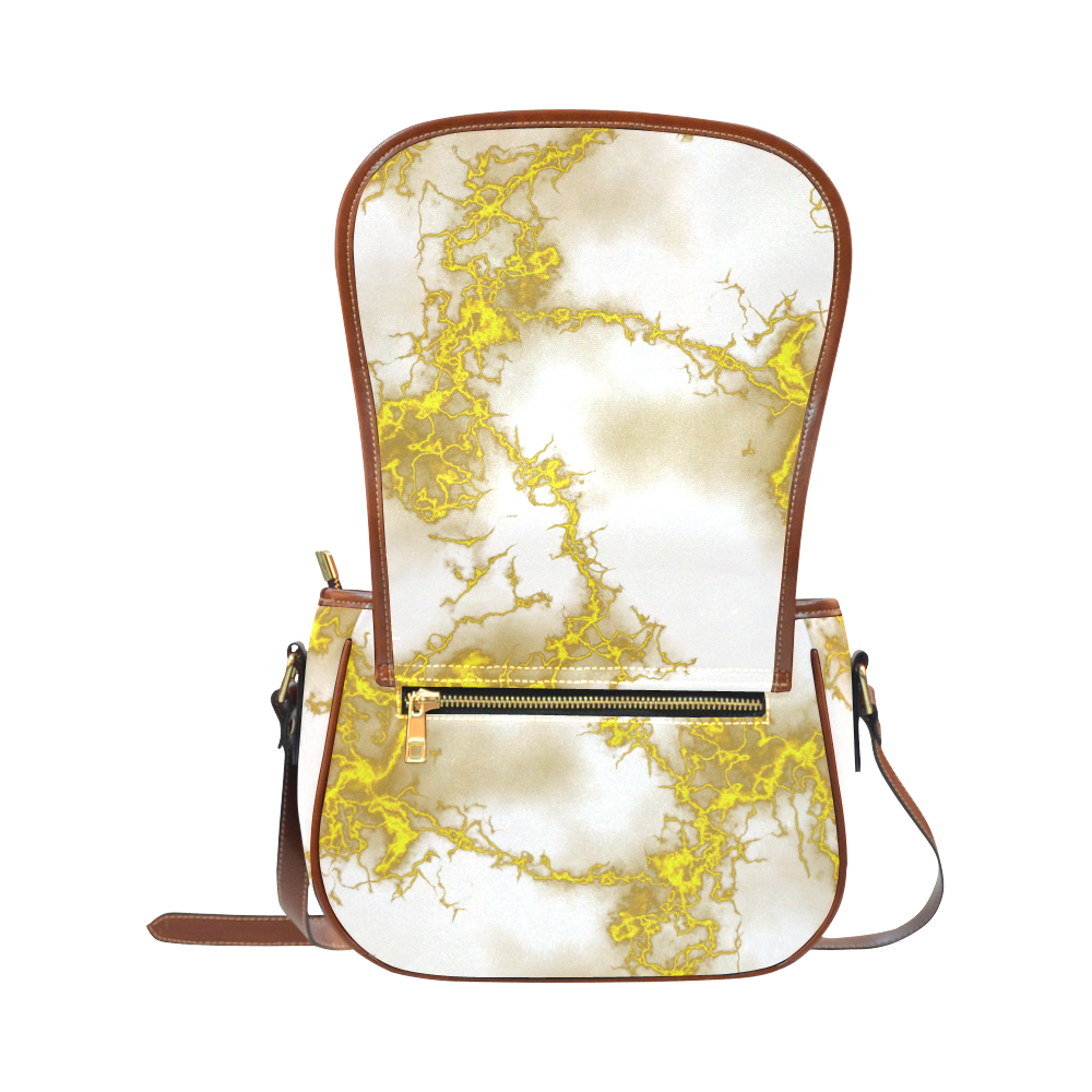 Fabulous marble surface 2B by FeelGood Saddle Bag/Small (Model 1649) Full Customization